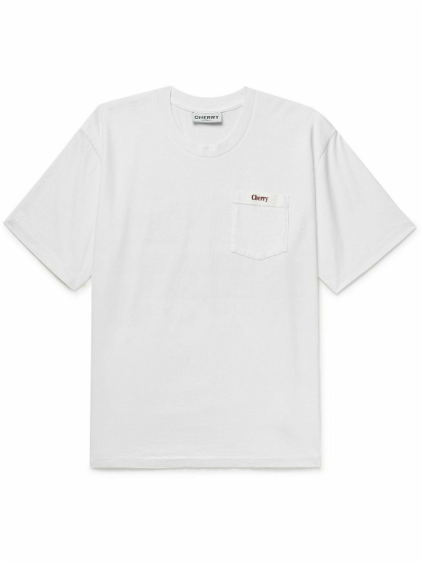 Photo: CHERRY LA - Logo-Print Cotton-Jersey T-Shirt - White