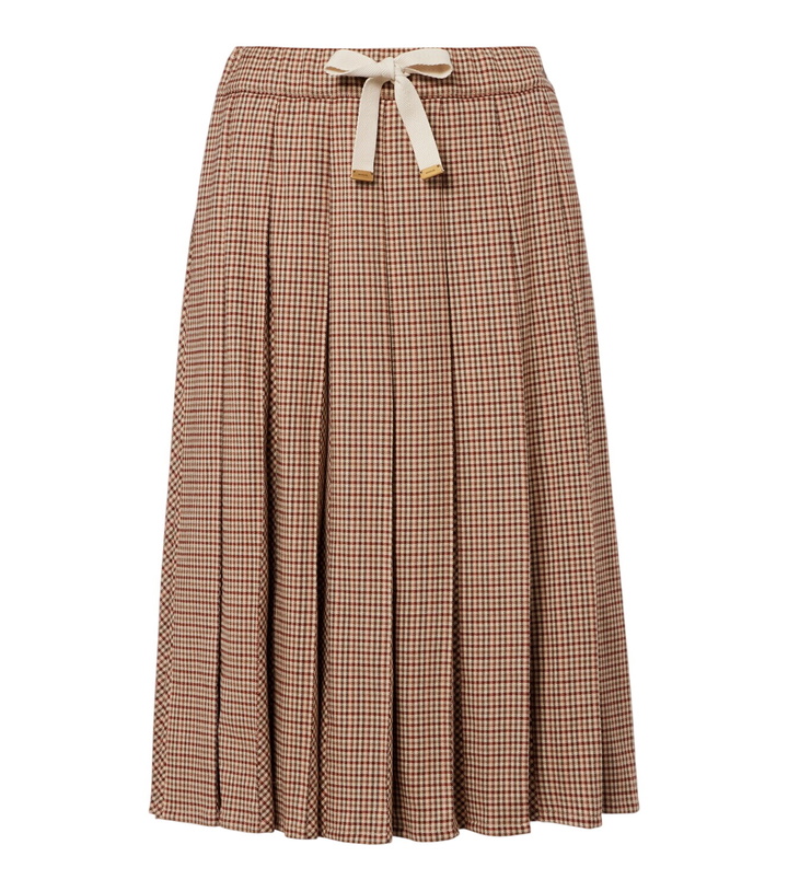 Photo: Moncler Checked pleated midi skirt