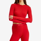 SKIMS Women's Cotton Rib Legging in Cranberry