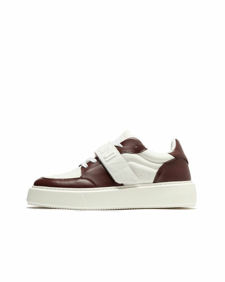 Photo: Ganni Sporty Mix Cupsole Low Top Velcro Sneaker Brown|White - Womens - Casual Shoes