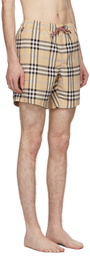 Burberry Beige Check Martin Swim Shorts