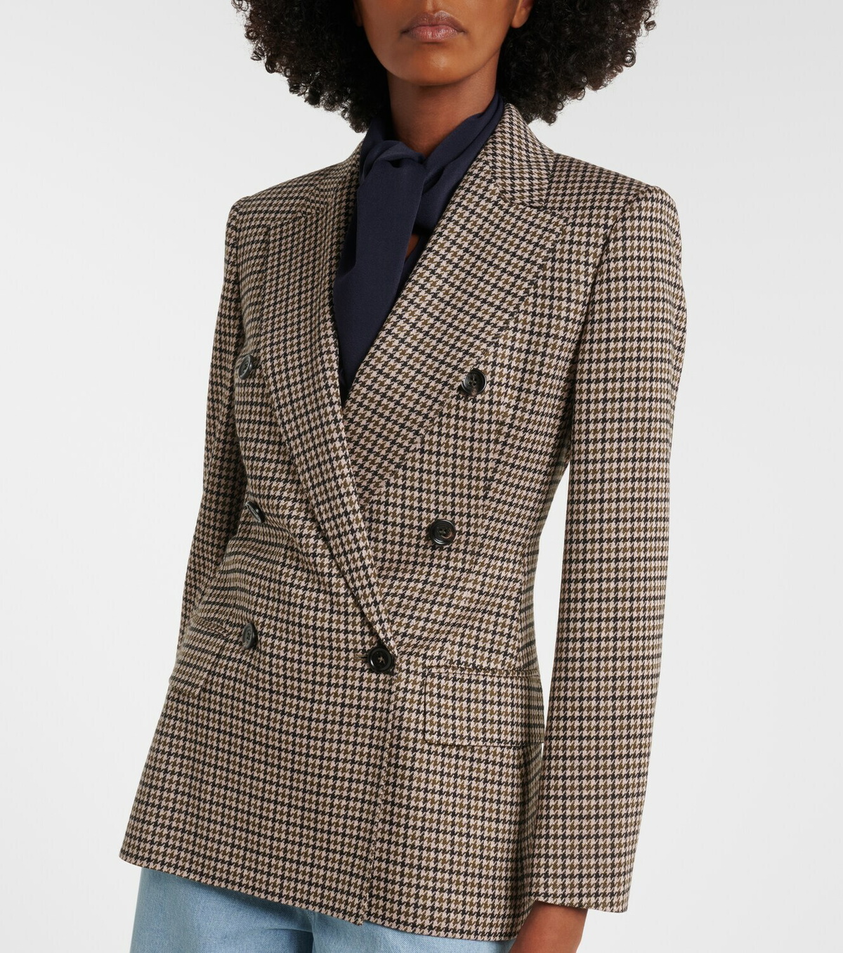Max Mara Houndstooth double-breasted blazer