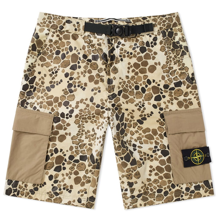 Photo: Stone Island Alligator Camo Light Cotton Nylon Rep Cargo Short Neutrals