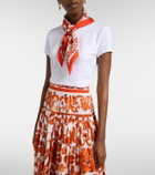 Dolce&Gabbana Embroidered cotton-blend jersey T-shirt