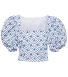 Caroline Constas Tessa cotton puff-sleeve top