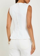 Agolde Corbin Peplum-hem Denim top White