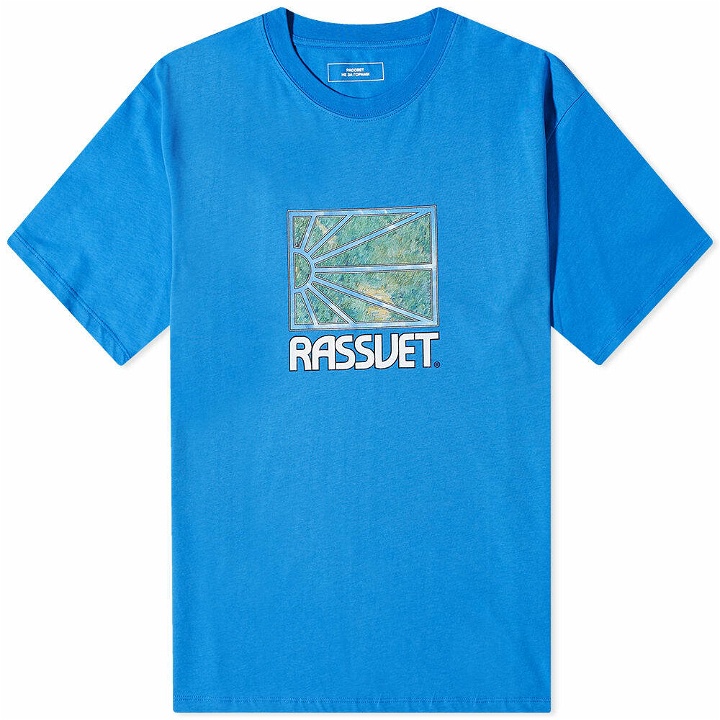 Photo: PACCBET Men's Painting Logo T-Shirt in Blue