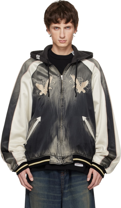Photo: Maison MIHARA YASUHIRO Black Reversible Hoodie Layered Souvenir Jacket
