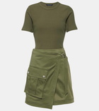 Veronica Beard Asymmetric cotton-blend miniskirt