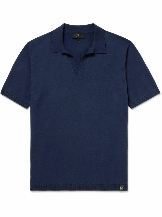 Photo: Belstaff - Coast Open-Collar Cotton Polo Shirt - Blue
