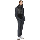 Tibi SSENSE Exclusive Black Soft Quilting Knit Sleeve Scarf