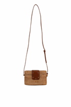 TwinSet Straw Shoulder Bag With Oval-t
