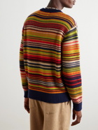 The Elder Statesman - Striped Cashmere Sweater - Orange