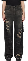 ADER error Black Distressed Jeans