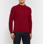Loro Piana - Slim-Fit Cable-Knit Baby Cashmere Mock-Neck Sweater - Red