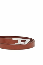 Diesel 2 cm leather belt with metal D buckle - Belts Womens in Brown