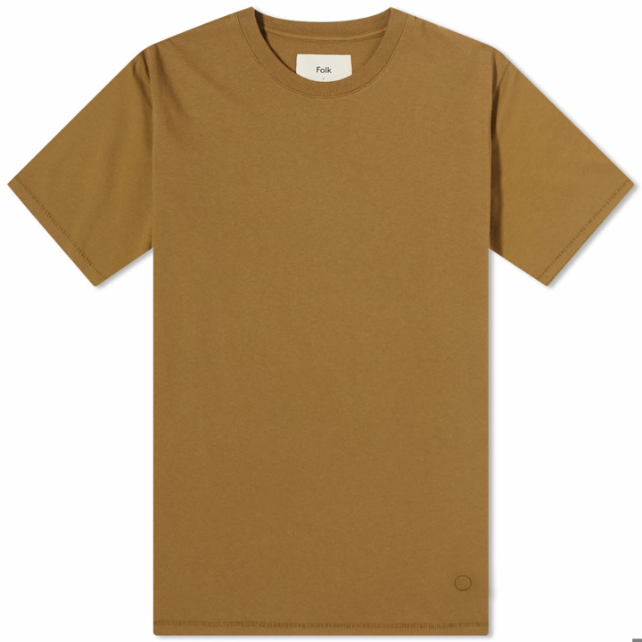 Photo: Folk Men's Contrast Sleeve T-Shirt in Tobacco
