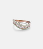 Kamyen 18kt rose gold and enamel ring with diamonds