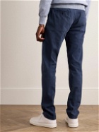 Canali - Slim-Fit Garment-Dyed Stretch Lyocell and Cotton-Blend Twill Trousers - Blue