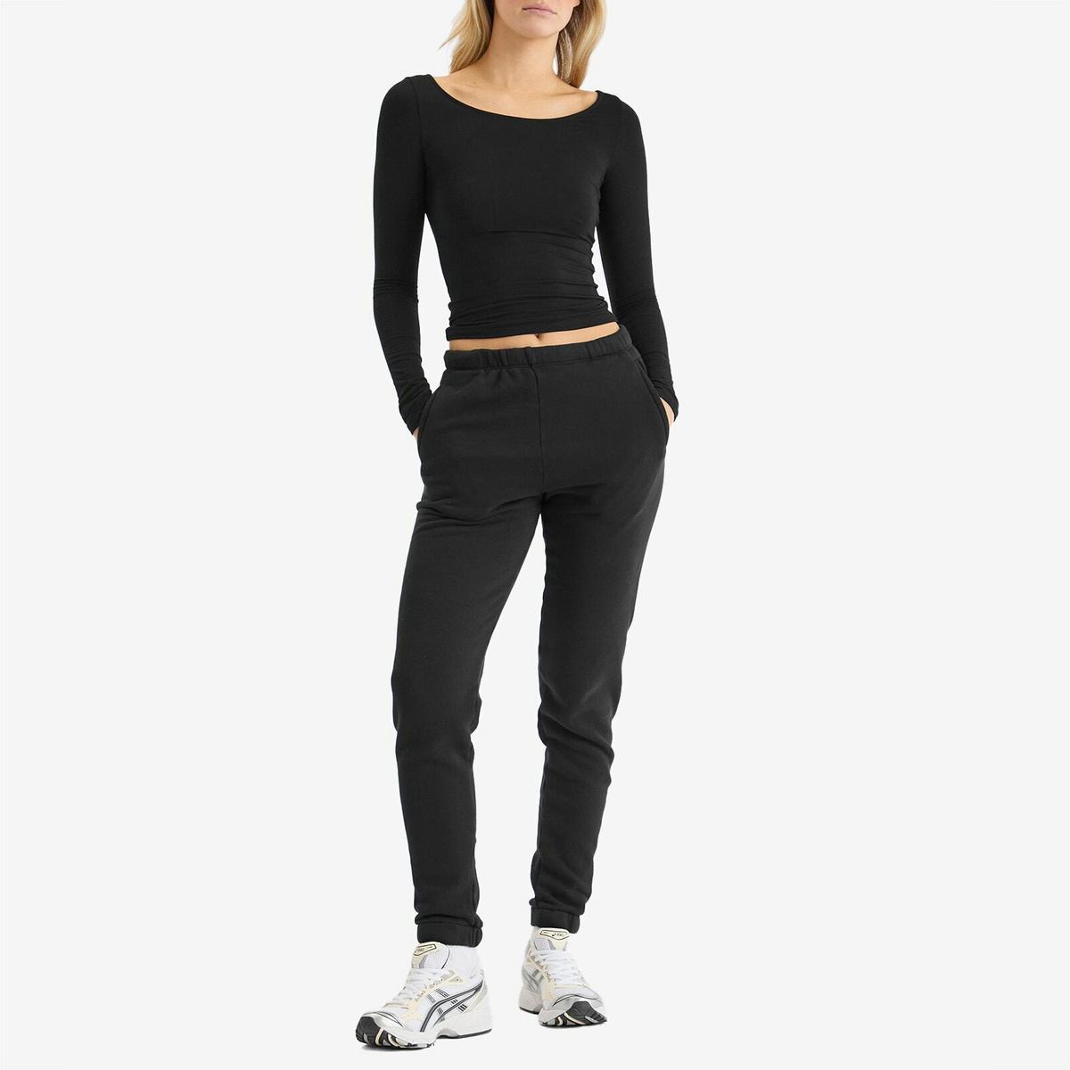 Joah Brown Women's Boatneck Long Sleeve Top in Black