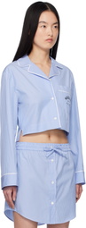 Moschino Jeans Blue Striped Cotton Shirt