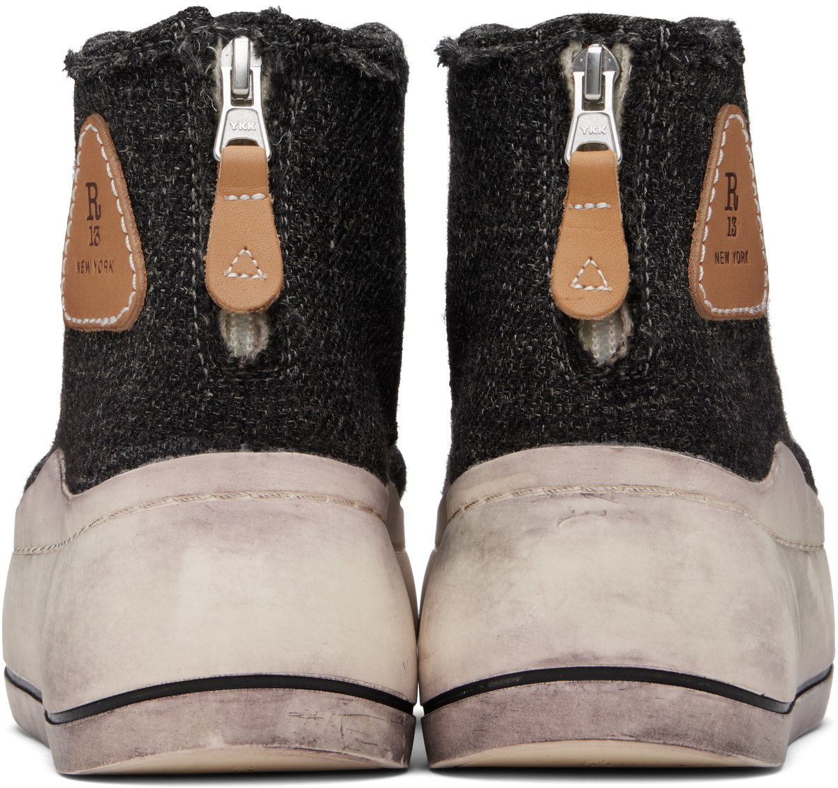R13 Gray Kurt High Top Sneakers