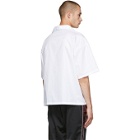 Prada White Short Sleeve Logo Patch Shirt