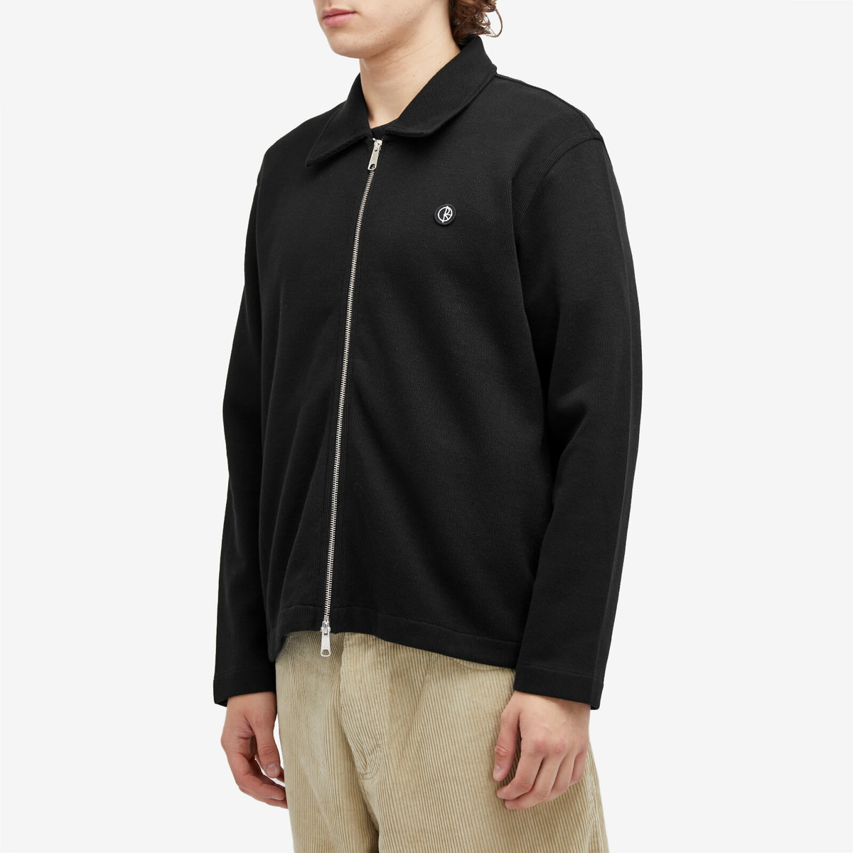 Polar Skate Co. Men's Ari Jersey Zip Cardigan in Black Polar Skate Co.