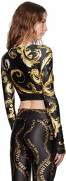 Versace Jeans Couture Black & Gold Chromo Couture Long Sleeve T-Shirt