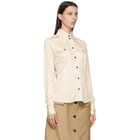 Victoria Beckham Off-White Silk Pintuck Shirt