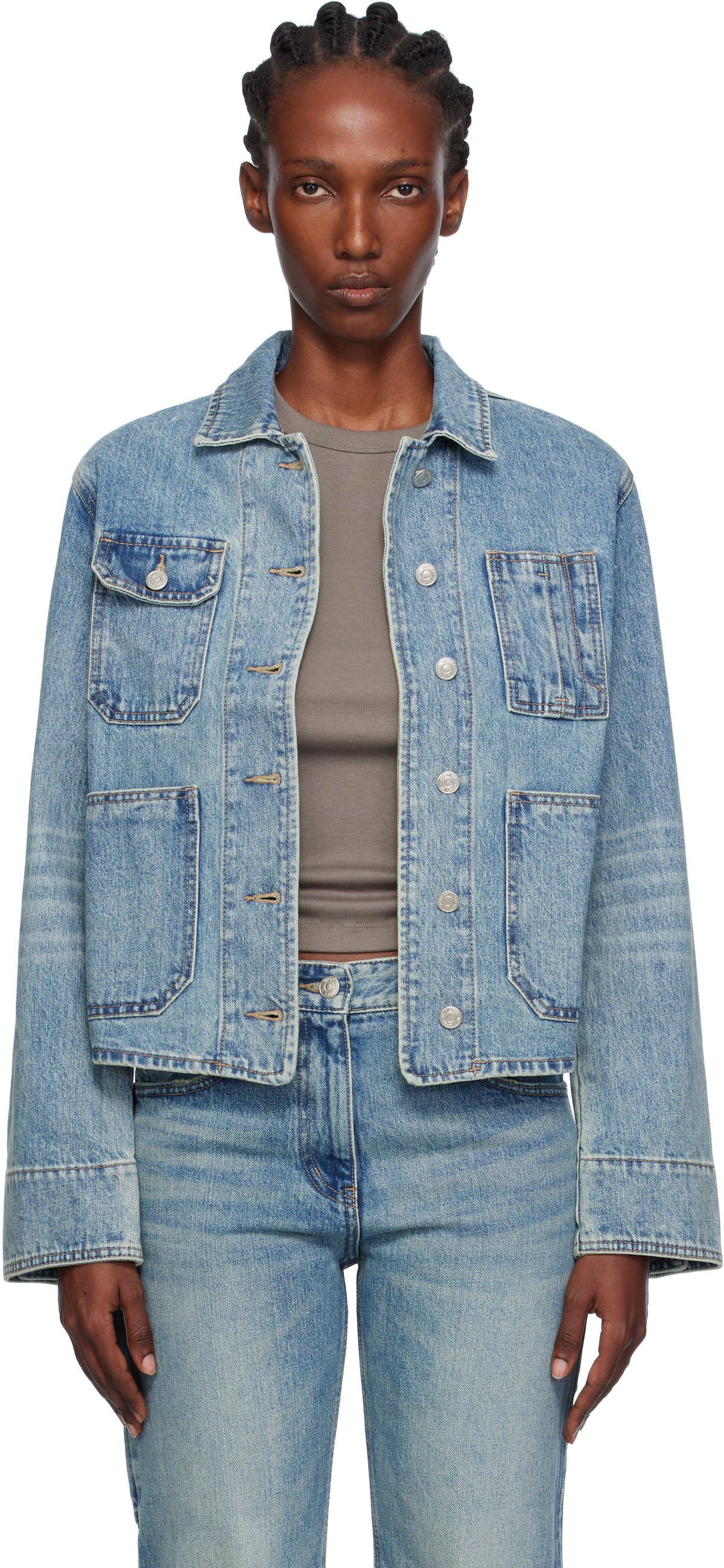 ジャケット・アウター open yy OPEN YY Blue Denim Trucker Jacket OPEN YY