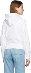 COMME des GARÇONS PLAY White Layered Heart Zip-Up Hoodie