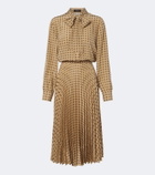 Gucci Interlocking G plissé silk midi dress
