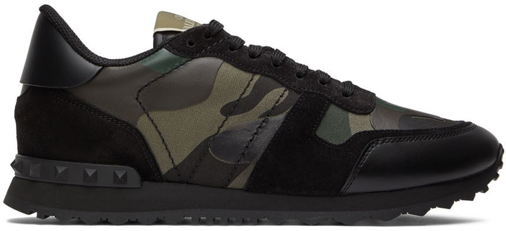 Photo: Valentino Garavani Green & Black Rockrunner Sneakers