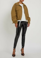 Spanx Panelled Faux Patent Leather Leggings Black