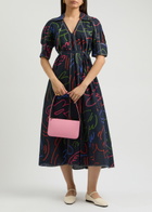 Lovebirds Playbook Printed Linen-blend Midi Dress Navy