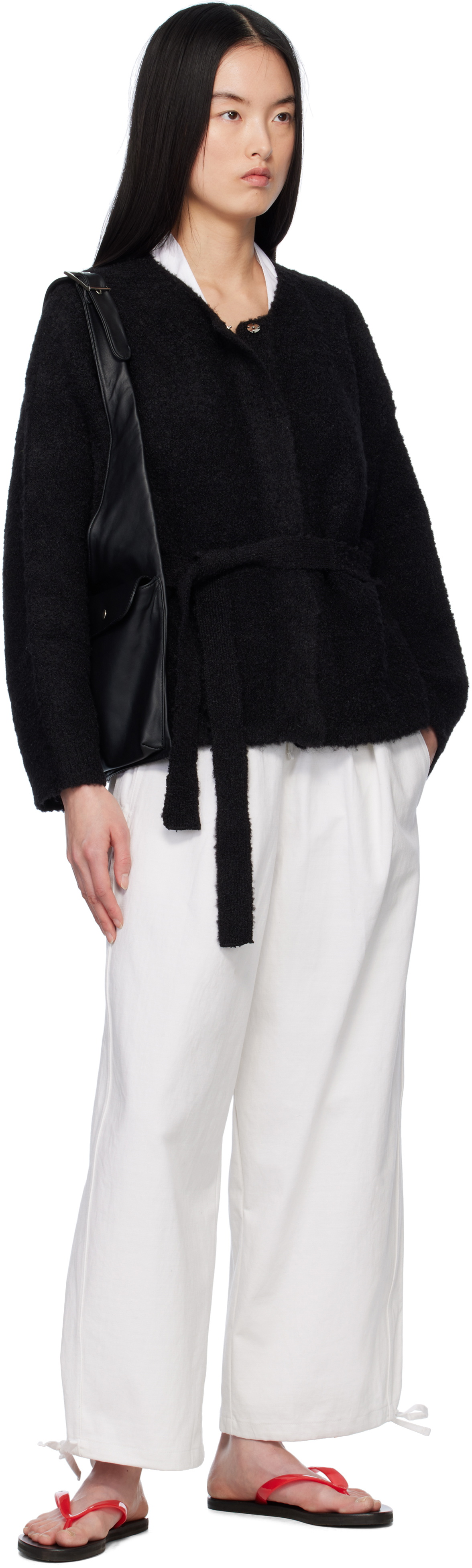 Deiji Studios White Drawcord Trousers