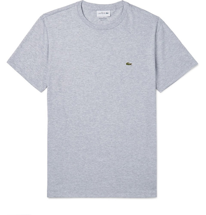 Photo: Lacoste - Mélange Pima Cotton-Jersey T-Shirt - Men - Gray