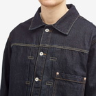 Uniform Bridge Men's Type-1 Denim Trucker Jacket in One Washed