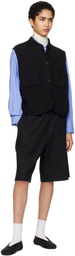 Cordera Black Boxy Cotton Waistcoat Vest