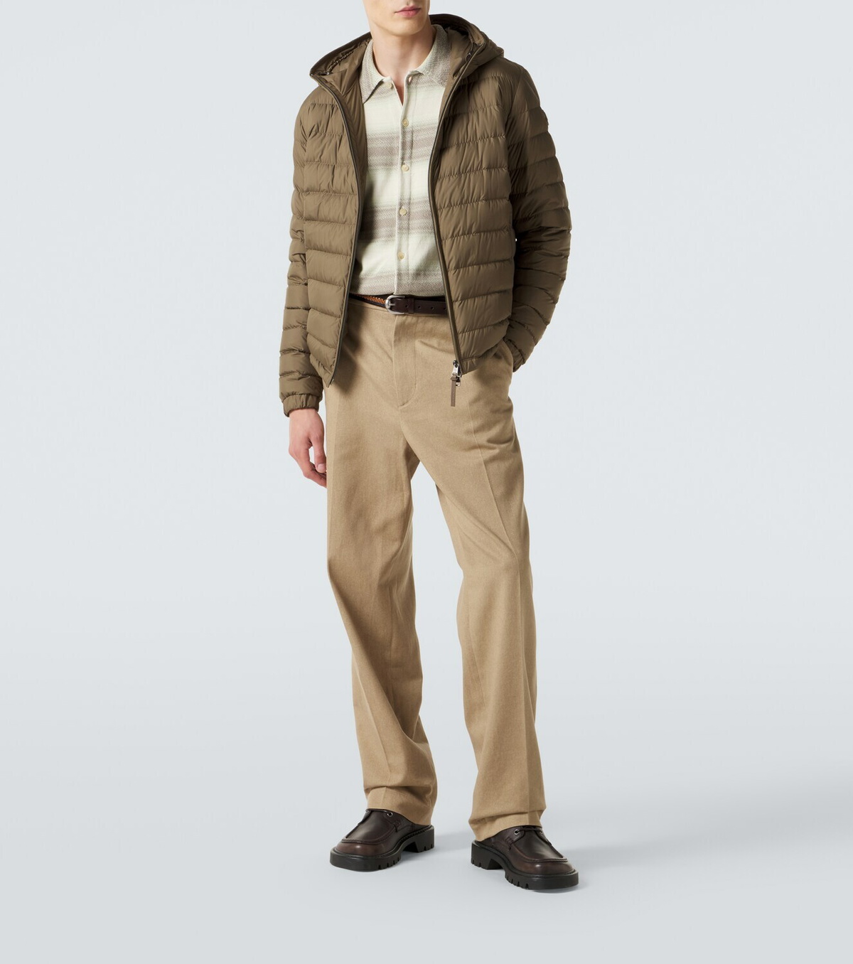 Moncler Pleated cotton straight pants