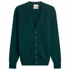 Jamieson's of Shetland Men's Jamiesons of Shetland V-Neck Cardigan in Green