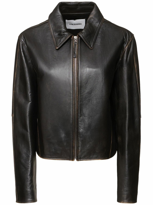 LOW CLASSIC Brown Faded Leather Jacket Low Classic