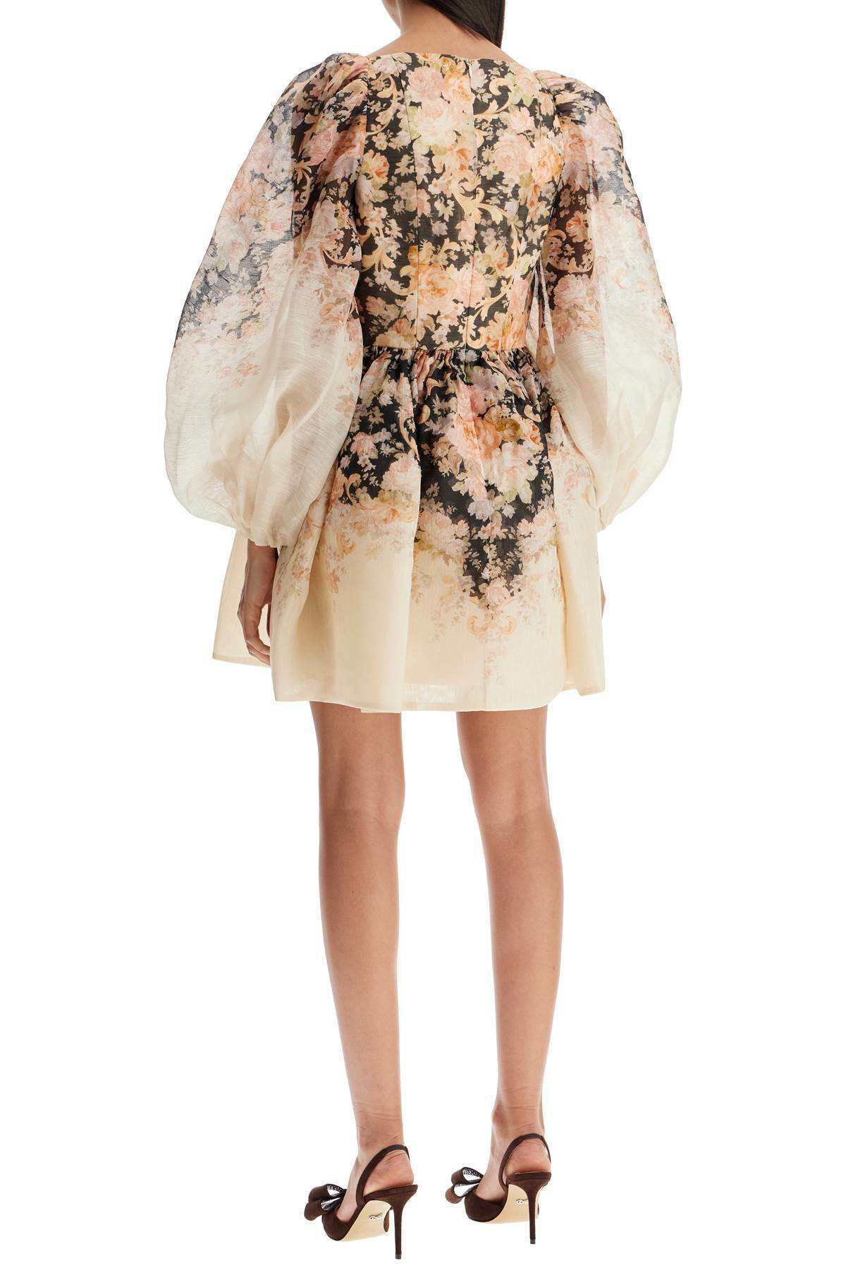 【Zimmermann】Floral semi-sheer cotton minidress Floral semi-sheer cotton minidress in multicoloured