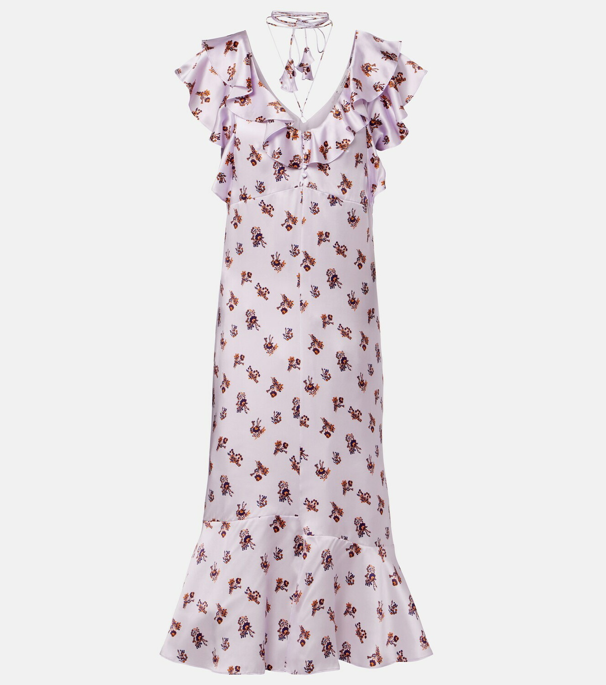 Dorothee Schumacher Shiny Daydream floral silk satin midi dress