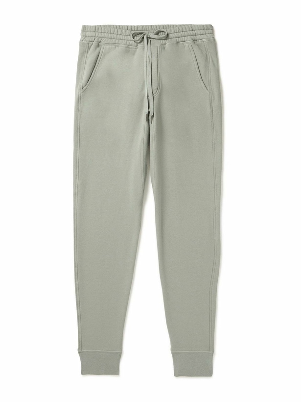 Photo: TOM FORD - Tapered Garment-Dyed Cotton-Jersey Sweatpants - Green