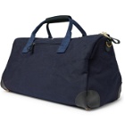 Bennett Winch - Commuter Leather-Trimmed Cotton-Twill Holdall - Blue