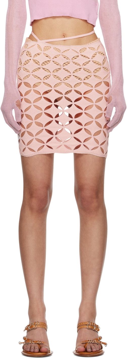 Isa Boulder SSENSE Exclusive Pink Argyle Centauri Miniskirt