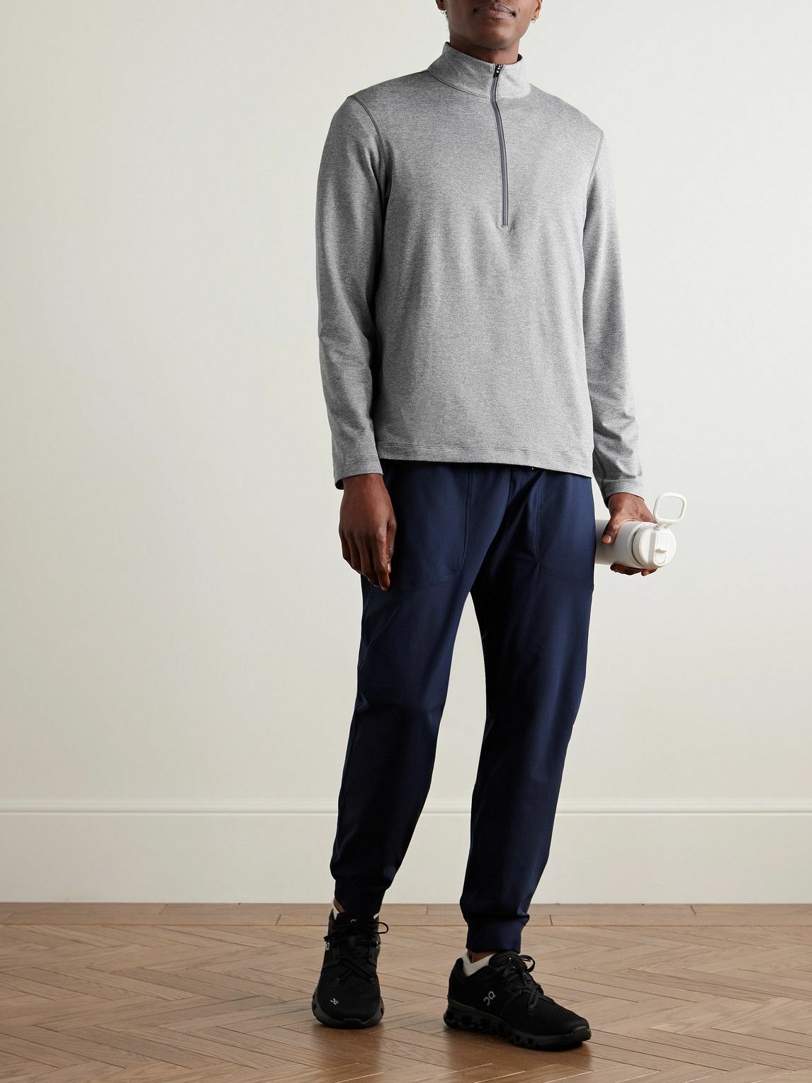 Lululemon - Stretch Recycled-Jersey Half-Zip Sweatshirt - Gray