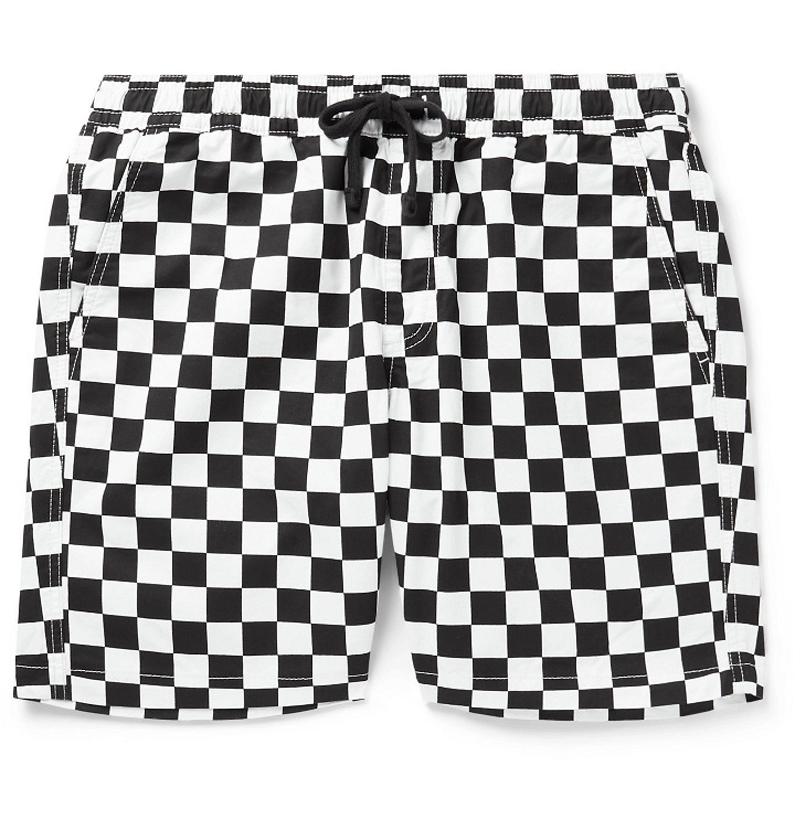 Photo: Vans - Range Checkerboard Cotton-Twill Drawstring Shorts - White